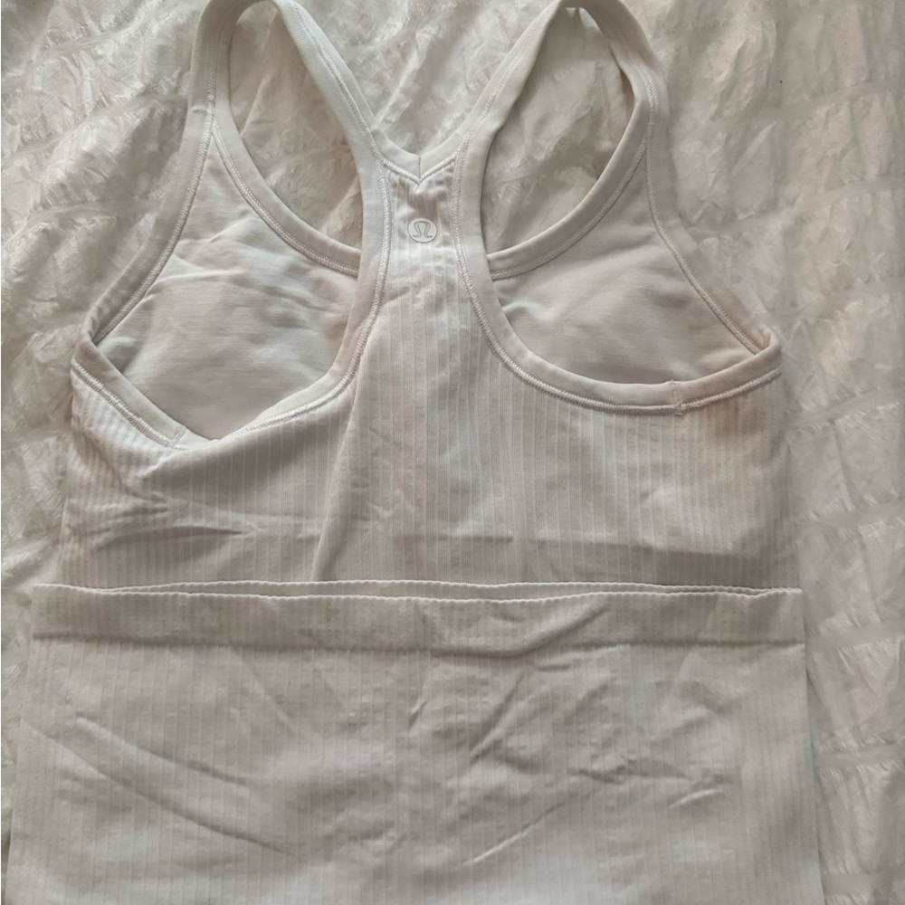 White Ribbed Tank Top - Picture 2 of 4
